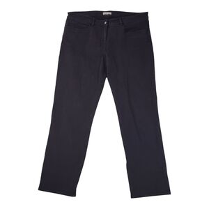 Eileen Fisher Black Velveteen Straight Leg Pants Italian Fabric Size Large